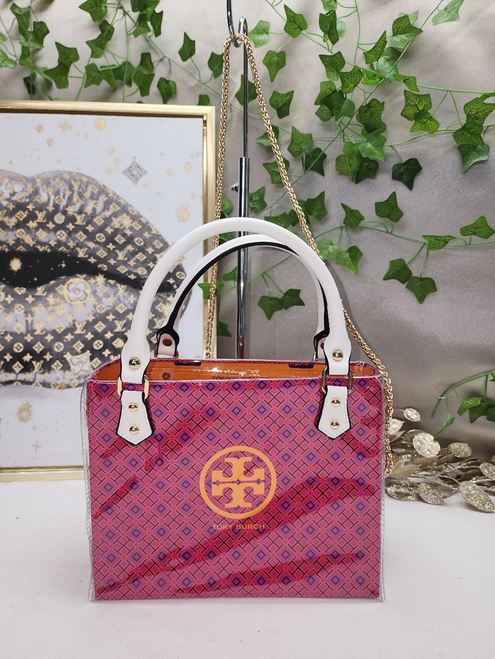 Authentic Tory Burch Shopping Bag In PVC Tote - Picture 3 of 10